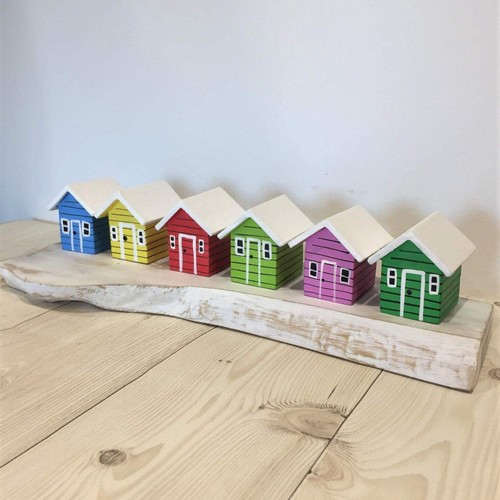 Coloured beach houses block - beach,