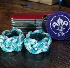 Paracord Scout Woggle Baby Blue And White