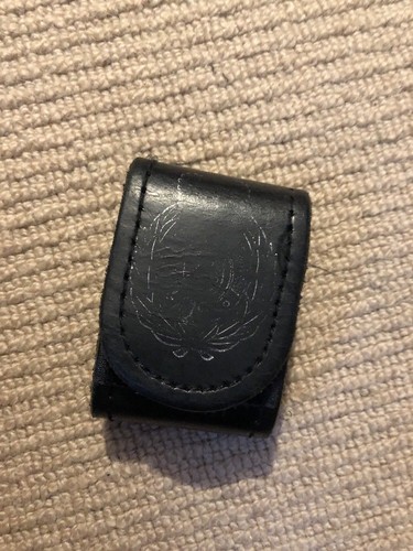 Police black leather belt - ex,