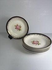 J&G Meakin SOL - Soup Bowls x 6 - Shallow - 18cm - Pink Rose - Royalty - Vintage