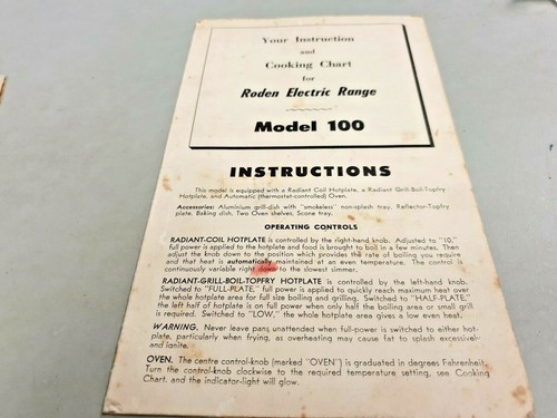 1960s roden electric cookers - electric,