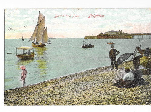 Postcard brighton view - postcard,