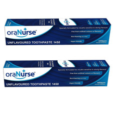 Pack of 2 OraNurse Unflavoured Toothpaste - 50ml - Vegan Friendly SLS Free