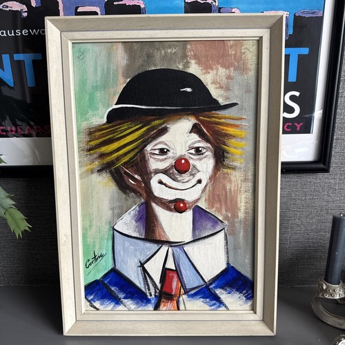 Mid century framed paint art - mid-century,