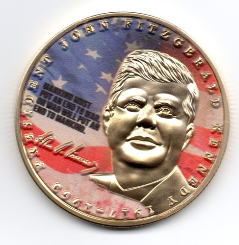 Jfk gold coin - gold,