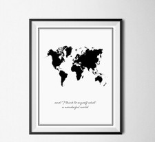 World Map Art Poster Print