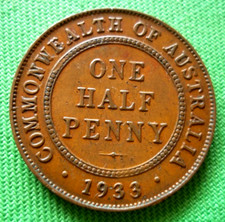 1933 AUSTRALIA BRONZE 1/2