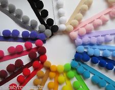 JUMBO POM POM TRIM PER METRE OR 10 M REEL 20mm Bobbles  High Quality Fringe