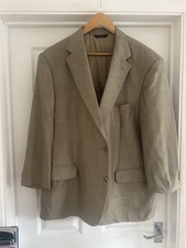 Brooks Brothers Vintage Silk Lined Linen Sport Coat Size 46R, VGC, Italy  (bg22)