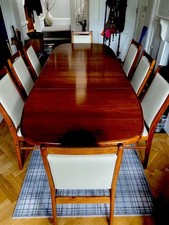 Beautiful Danish Teak Dining Table + 8 Chairs – Extendable