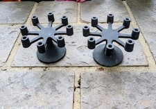 60's Vintage ROBERT WELCH Cast Iron 8-Arm Candle Holder x 2 design centre London