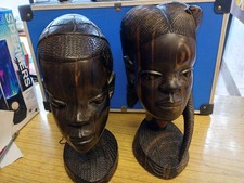 Pair of Vintage African Carved