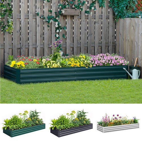 Galvanised steel raised garden - galvanised,