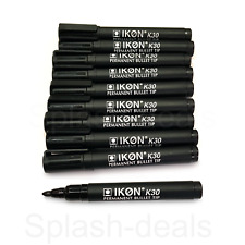 Permanent Marker Pens Black - Bullet Tip - High Quality Fine Waterproof Markers 