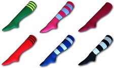 School Uniform Games & Rugby Socks - Striped Body - Adult Sizes - Many Colours