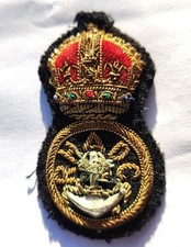 BERMUDA ROYAL HAMILTON AMATEUR DINGHY CLUB BULLION OFFICERS CAP BADGE c.1910-20s