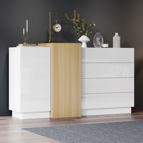 High gloss sideboard - high, drawers