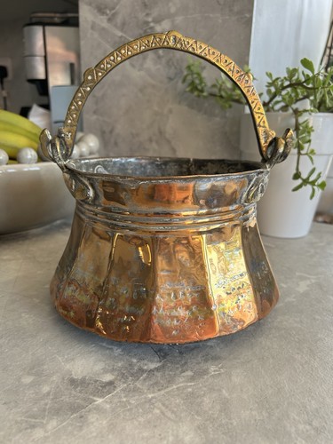 Antique copper cauldron with - copper,
