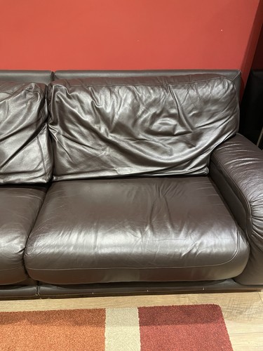 Italian leather sofa - sofa, dark