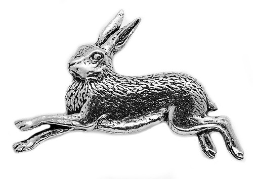 Leaping hare pin - leaping,