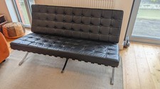 Barcelona Style Sofa - Black Leather