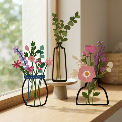 Piece metal flower wall - metal,
