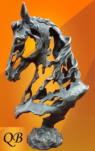 Art deco bronze horse - deco, head