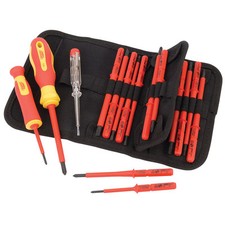 Draper 18 Pc VDE Insulated Interchangeable Blade Screwdriver Set Tool Roll 05776