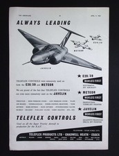 Original 1954 Advert – Teleflex Controls – Gloster Javelin, Meteor & E28/39 – Th