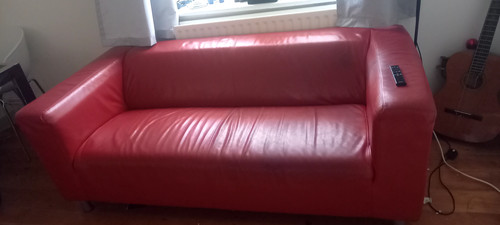 Ikea faux leather sofa - leather, 3