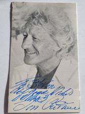 Jon Pertwee Dr Doctor Who Signed Card Autographed Worzel Gummidge