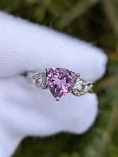 18ct White Gold 2.31ct Patroke Kunzite and diamond ring Size O 1/2 UK