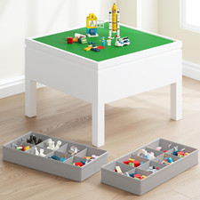 3 in 1 Kids Activity Table with Storage, Kids Construction Play Table Compatible