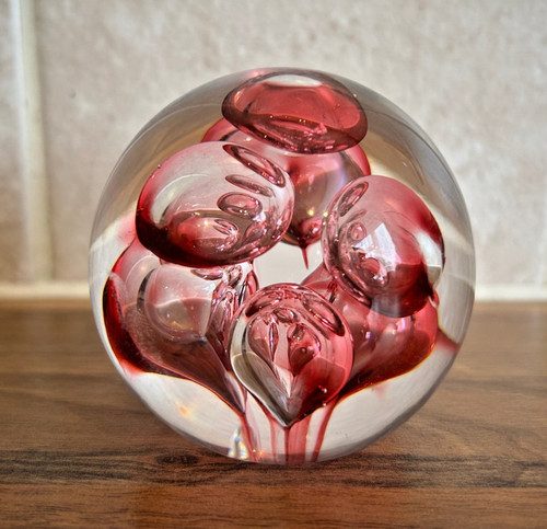 Langham glass paperweight pink - langham,
