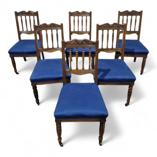 Antique walnut chairs set 6 - walnut,