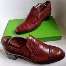 Vintage 1980s Piattelli Mens Lace-up Shoes Winkle Picker Pointed Toes Cuban Heel