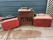 Vintage Petrol Cans 3off 1950/60 era Bell 1& 2Gal, ‘Ready-Can’ & Spratts Spirit