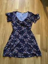 Oasis blue floral tea dress -