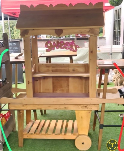 Rustic wooden candy cart - cart, on