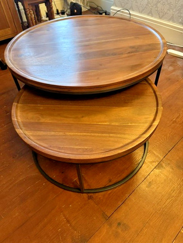 Round coffee table - table, dark
