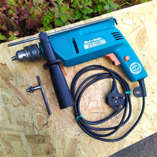 Black & Decker Drill D154R, 240V, 550W, 0-3000 RPM, ROHM Chuck 13mm, Key,Handle