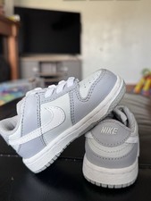 Nike Dunk Low Kids Toddler Infants Dunks Trainers In White / Wolf Grey | UK 3.5