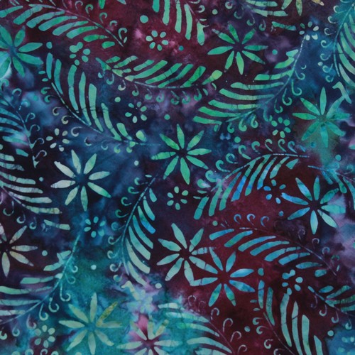 Batik fabric printed petals - batik, &