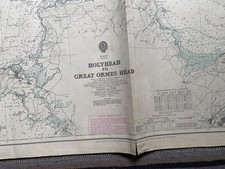 Vintage Admiralty Nautical Chart Holyhead To Great Ormes Head 1961 USED