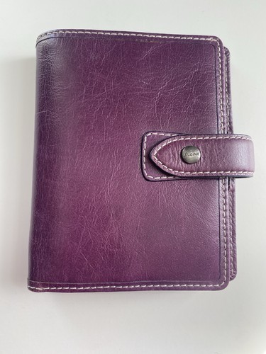 Purple leather pocket - purple,