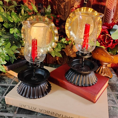 Pair black metal vintage - black,