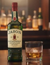 Personalised ANY TEXT DieCut JAMESON WHISKEY Bottle Label - Pre-cut Gloss Finish