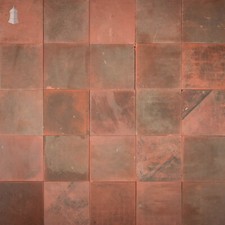 6” x 6” Quarry Tiles, Batch of 217 Reclaimed Red Floor Tiles - 4.8 Square Meters