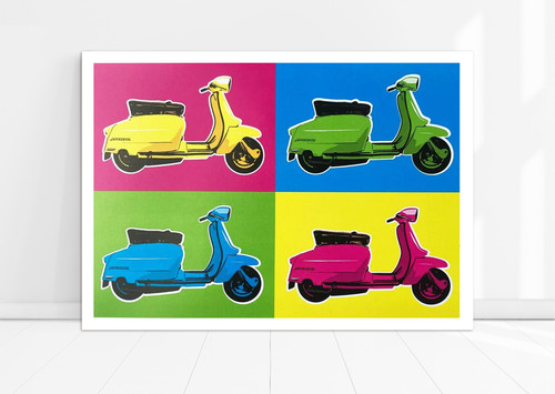 Lambretta poster pop - a3, pop-art-