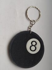 Vintage Retro Keyring Key Ring felt large black 8 ball pool ? billiards table 